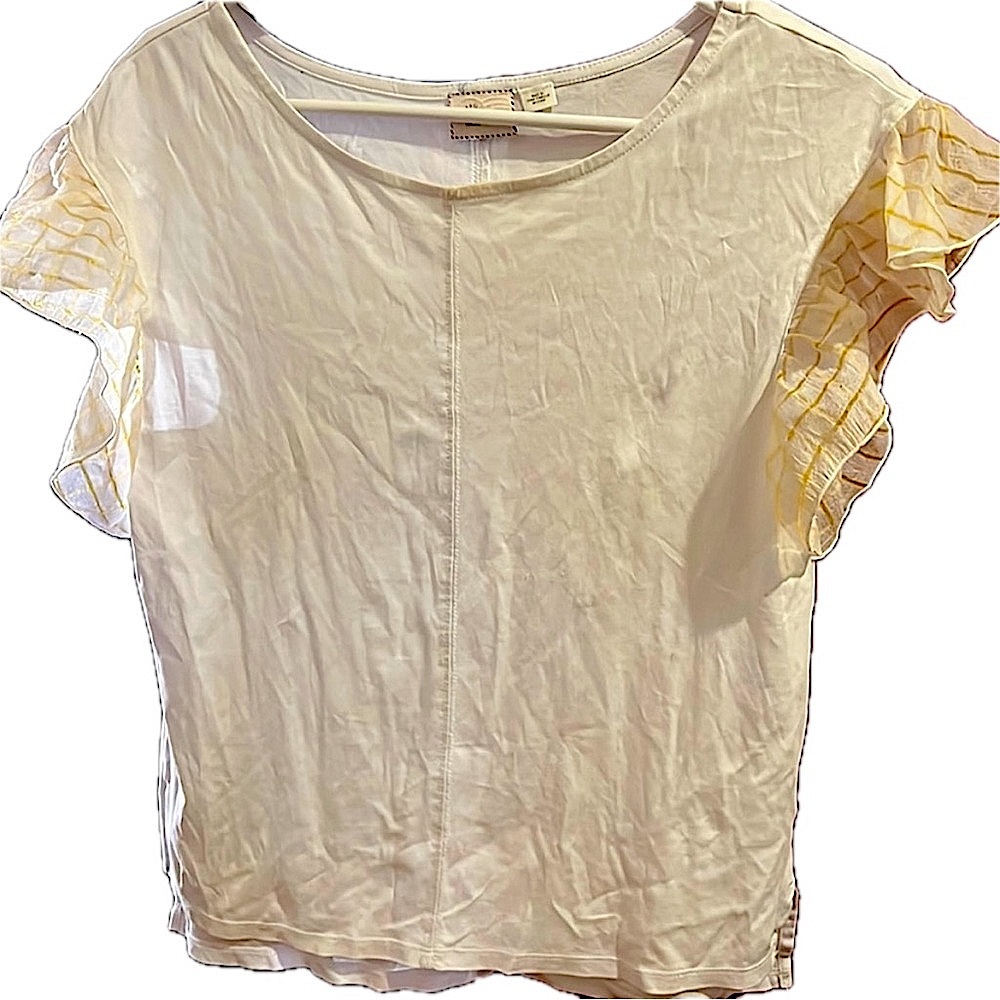 Anthropologie Sheer Cap Sleeve Blouse – XS